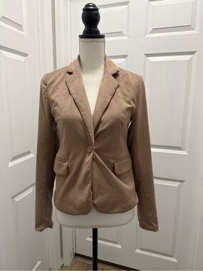 Sincerely Jules Tan Faux Suede Blazer Size S